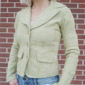 StudioY lime and tan embroidered suit jacket